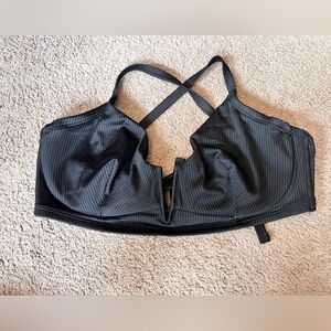 Shade & Shore Black Ribbed Bralette